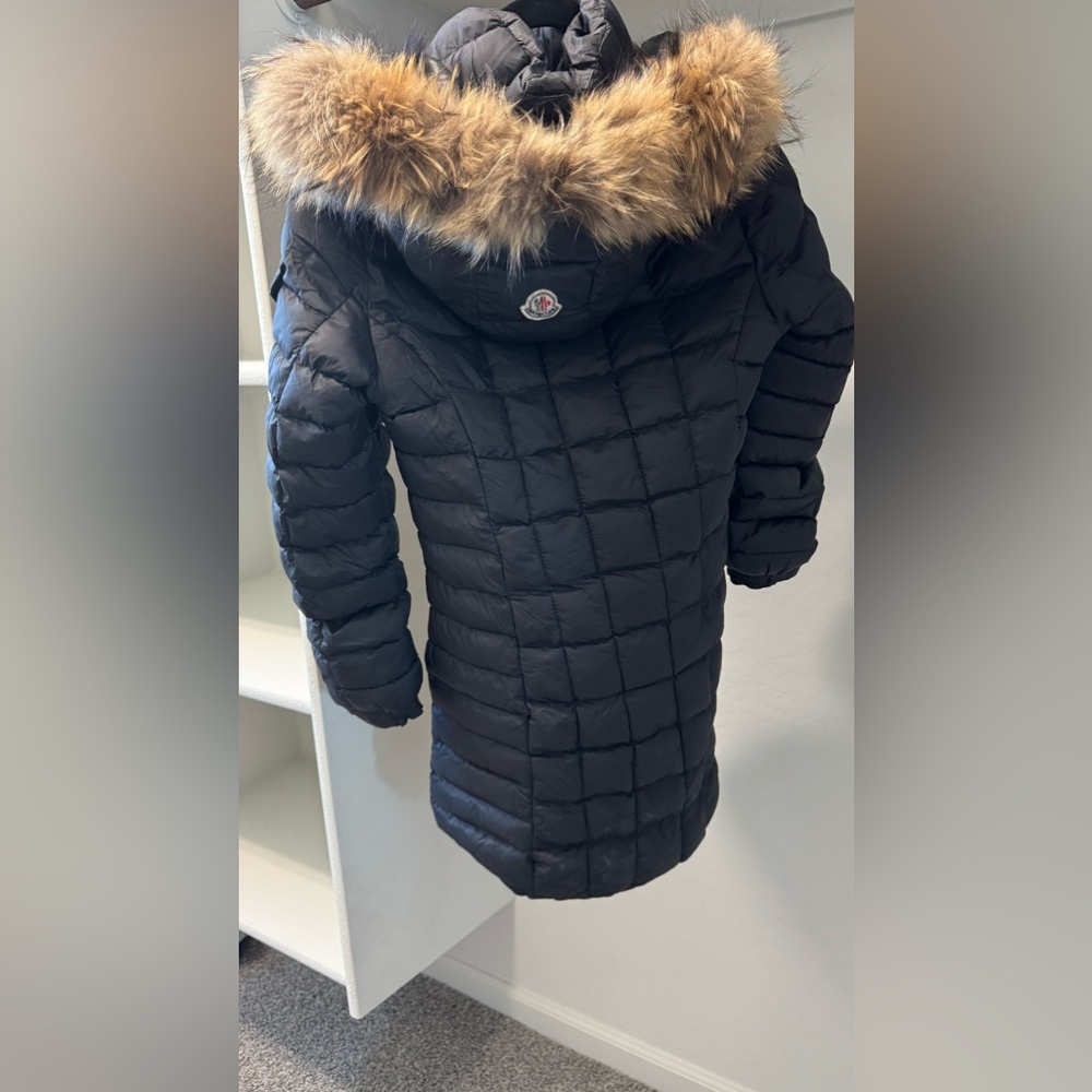 Moncler puffy jacket with detachable fur hood